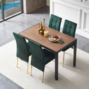 5 Pieces Dining Set Including High Back Color Legs Nordic Dining Chair & Creative Design Dining Table by HouseOfZazla