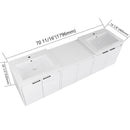 72" Bathroom Vanity With Resin Sink, Soft Close Doors and 1-Side Cabinet