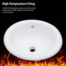 Semi Recessed Bathroom Sink With Countertop Vessel Design, 17" X 15.5" - White by HouseOfZazla