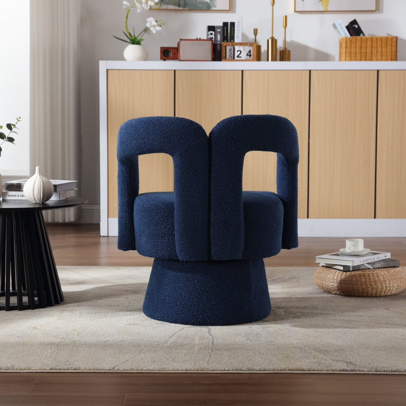 360 Degree Swivel Cuddle Barrel Accent Chairs, Round Armchairs with Wide Upholstered, Fluffy Fabric Chair for Living Room, Bedroom, Office, Waiting Rooms