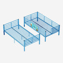 Bunk Bed, Convertible To 2 Separate Twin Size Beds With Full Length Guardrail & Ladder, No Box Spring Needed - Blue by HouseOfZazla
