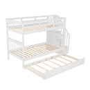 Stairway Bunk Bed With Storage And Guard Rail For Bedroom by HouseOfZazla