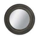 D26.5' Round Black and Gold Wooden Accent Mirror with Woven Texture by HouseOfZazla