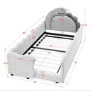 Twin Size Dinosaur-Shaped Kids Bed with Safety Guardrails