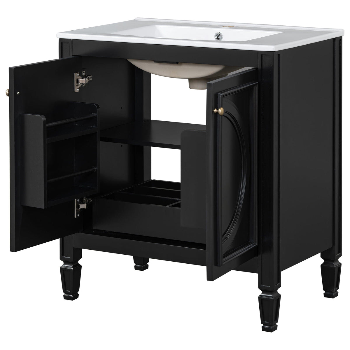 Double Sink Bathroom Vanity Set with Wall Mount Mirror Cabinet, photo 13 of 40