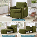 Upholstered Convertible Sleeper Sofa With 5 Position Backrest, Side Pockets, Storage by Unique Piece Furniture