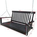Front Porch Swing With Armrests For Outdoor Patio, Garden Yard, Backyard Or Sunroom by HouseOfZazla