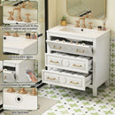 Retro Bathroom Vanity With Sink Combo, Free Standing Single Set With 3 Drawers by Unique Piece Furniture