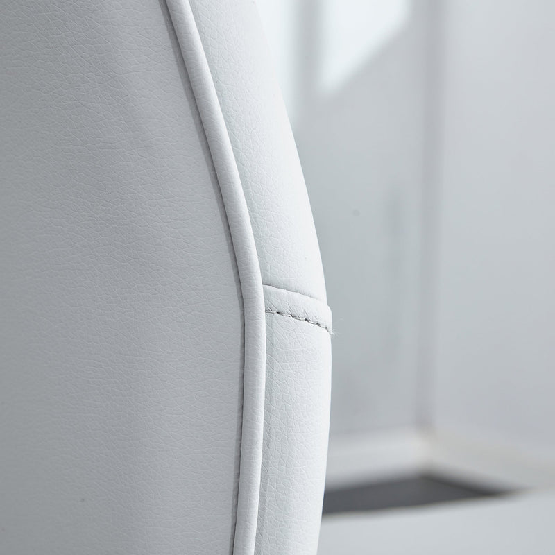 6 light gray dining chairs. Modern chairs from the Middle Ages. Made of PU material cushion and silver metal legs. Suitable for restaurants and living rooms