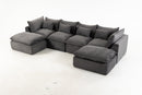 129.8" Width Cloud Couch Oversized Modular Sectional Sofa