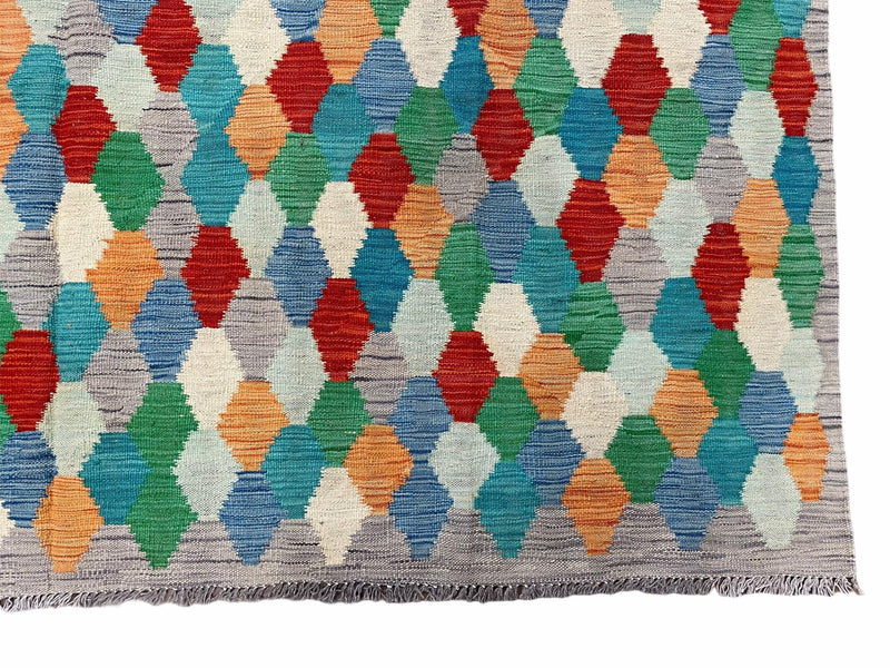 6.5 x 9.5 Colorful Chobi Kilim Rug 6 x 9 Multicolor Turkish Kilim Rug 7x10 Chobi Kilim Rug Playroom Rug Wool Kilim Rug 6x9 New Tribal Kilim