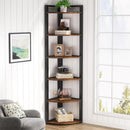 Tall 6 Tier Corner Bookshelf For Living Room by HouseOfZazla