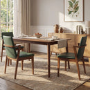 Dining Chairs (Set of 2) - Green / Walnut by HouseOfZazla