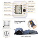 Arm Blood Pressure Monitor with Adjustable Cuff (8.7in-12.6in) Irregular Heartbeat Detector Voice Broadcast 2UsersÊ99 Memories LCD Display CE FDA Appr