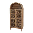 Tall Kitchen Pantry Cabinet With Hollow Carved Doors Adjustable Shelves Versatile Storage Cabinet For Kitchen - Walnut by HouseOfZazla