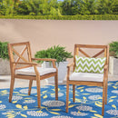 Perla Dining Chair 2-Piece Set with Cream Cushions