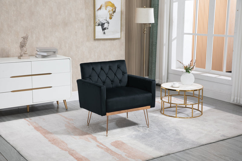 Accent Chair, leisure single sofa with Rose Golden feet
