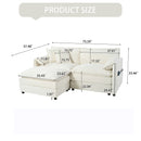 Modern Comfy Deep Seat Modular Sectional Sofa Cloud Couch With Ottoman