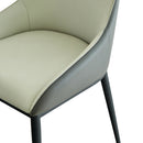 Modern Dining Chair Set Upholstered Seats Steel Metal Legs 2 Tone Contemporary Kitchen Living Room Furniture (Set of 2) - Black / Gray by HouseOfZazla