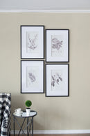 Botanical Wall Art Prints, Home Decor For Living Room Dining Room, Bedroom, Hallway (Set of 4) - White / Black by HouseOfZazla