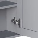 Bathroom Wall Storage Cabinet With Mirror And Adjustable Shelf, 6 Open Shelves