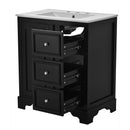 Bathroom Vanity With Sink, Modern Elegant Bathroom Storage Cabinet With 3 Drawers And Adjustable Shelves, Freestanding Vanity Set With Mirror Cabinet, Single Sink Bathroom Vanity by HouseOfZazla