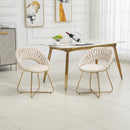 Accent Chairs Set of 2, Velvet Side Chairs with Gold Legs, Mid-Century Upholstered Dining Chairs for Living Room, Kitchen, Bedroom, Beauty Room