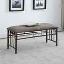 Upholstered Bench - Brown / Dark Bronze by HouseOfZazla