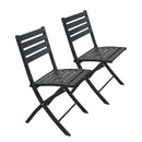 2PCS Outdoor Indoor Folding Chairs Aluminum Patio Dining Chairs, Grey