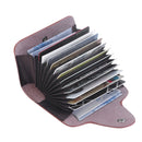 Credit Card Holder Wallet PU Leather Snap Closure Purse Accordion Case with 12 Pcs Card Slots