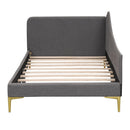 Upholstered Daybed With Headboard And Armrest, Support Legs by HouseOfZazla