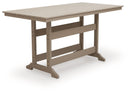 Seacliff Beach - Rectangular Counter Height Dining Table With Umbrella Option - Medium Brown by Unique Piece Furniture