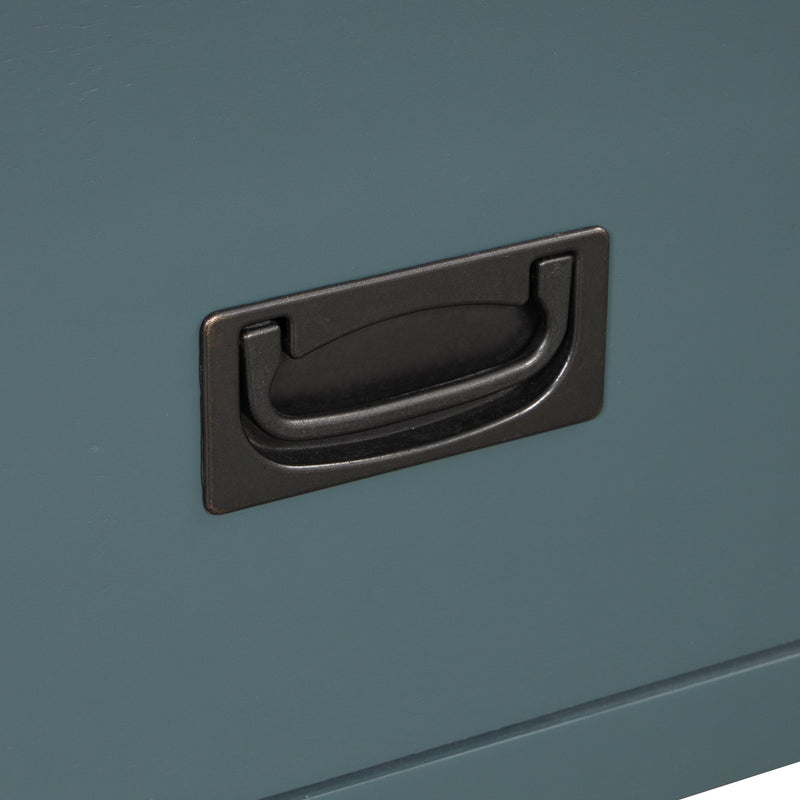 36" Farmhouse Pine Wood Console Table Entry Sofa Table with 4 Drawers & 1 Storage Shelf for Entryway Living Room Bedroom Hallway Kitchen (Blue)