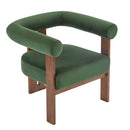 Modern Upholstered Round Arm Accent Chair With Upholstery
