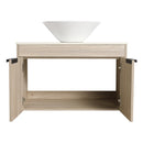 30" Modern Design Float Bathroom Vanity With Ceramic Basin Set, Wall Mounted White Oak Vanity With Soft Close Door, KD-PackingD-Packing Pieces