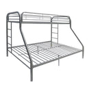 Tritan - Twin / Full Bunk Bed - Silver by HouseOfZazla
