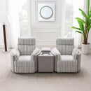 Emee - Console With USB - Gray Corduroy by Unique Piece Furniture