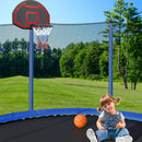 15FT Trampoline with Basketball Hoop Inflator and Ladder (Inner Safety Enclosure) Blue