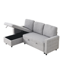 78.8" Reversible Sleeper Combo Sofa with Pullout Bed, Comfortable Linen L-Shaped Combo Sofa Sofa Bed, Living Room Furniture Sets for Tight Spaces