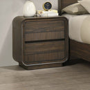 Flair Rounded Edges Nightstand, 2 Drawer Storage - Brown by HouseOfZazla