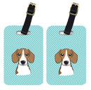 Checkerboard Blue Beagle Luggage Tag