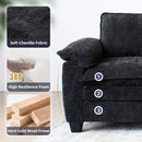 Luxury Chenille Upholstered U Shape Sofa with Two Ottomans