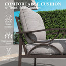All Weather Armchairs With Cushions, Sculptural Design (Set of 2) - Gray / Khaki by HouseOfZazla