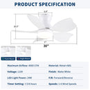 Low Profile Flush Mount Ceiling Fan With Light by HouseOfZazla