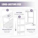 5-Tier Home Office Bookcase Open Bookshelf Storage Large 5 Shelf Bookshelf Furniture with Metal Frame, White