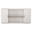 2405Wooden side cabinets with glass doors for dust prevention, modern storage display lockers for living and dining rooms and other domestic areas