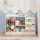 Bookshelf And Toy Storage, 3 Tier Montessori Bookcase With Stuffed Animal Organizer - White by HouseOfZazla