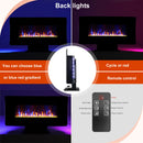 36 Inch Curved Front Electric Fireplace, Freestanding or Wall Mounted Electric Fireplace with Adjustable Flame Color & Remote Control