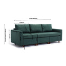 3 Seat Module Sectional Sofa Couch With 1 Ottoman for living room,Seat Cushion and Back Cushion Non-Removable and Non-Washable,Green
