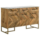 Paloma - 3 Door Herringbone Accent Cabinet - Natural by HouseOfZazla